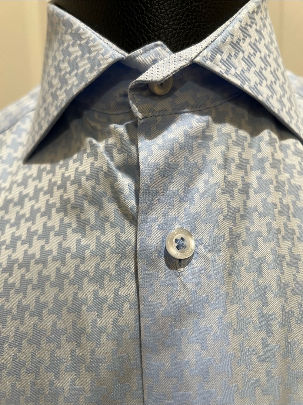 Men’s Bugatchi long sleeve houndstooth print shirt